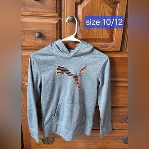 Puma Gray Hoodie with Orange Accents